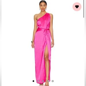 Amanda Uprichard x REVOLVE Delmar Gown In Cerise large nwot pink one shoulder